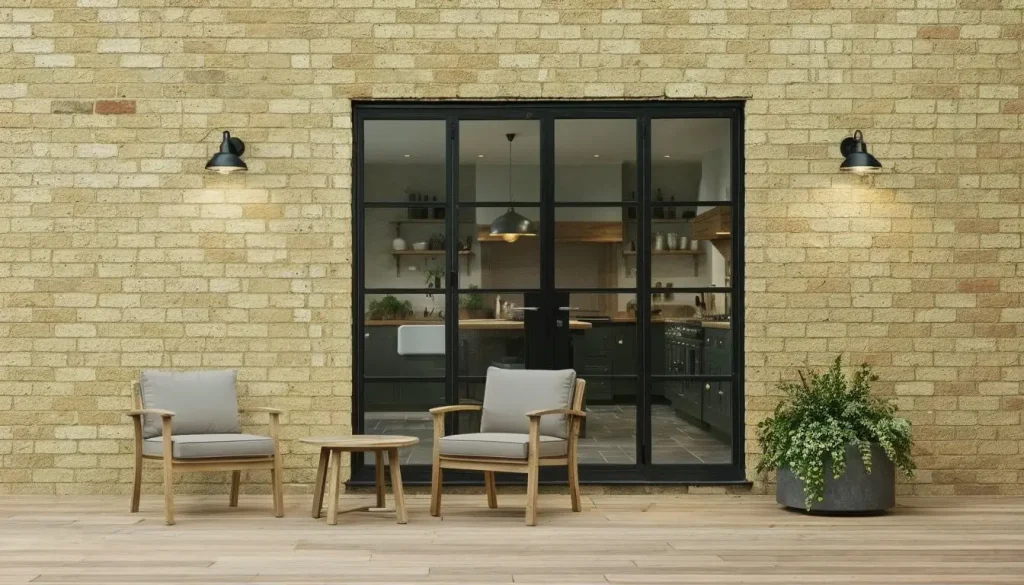 Origin aluminium window and door installation in London kitchen